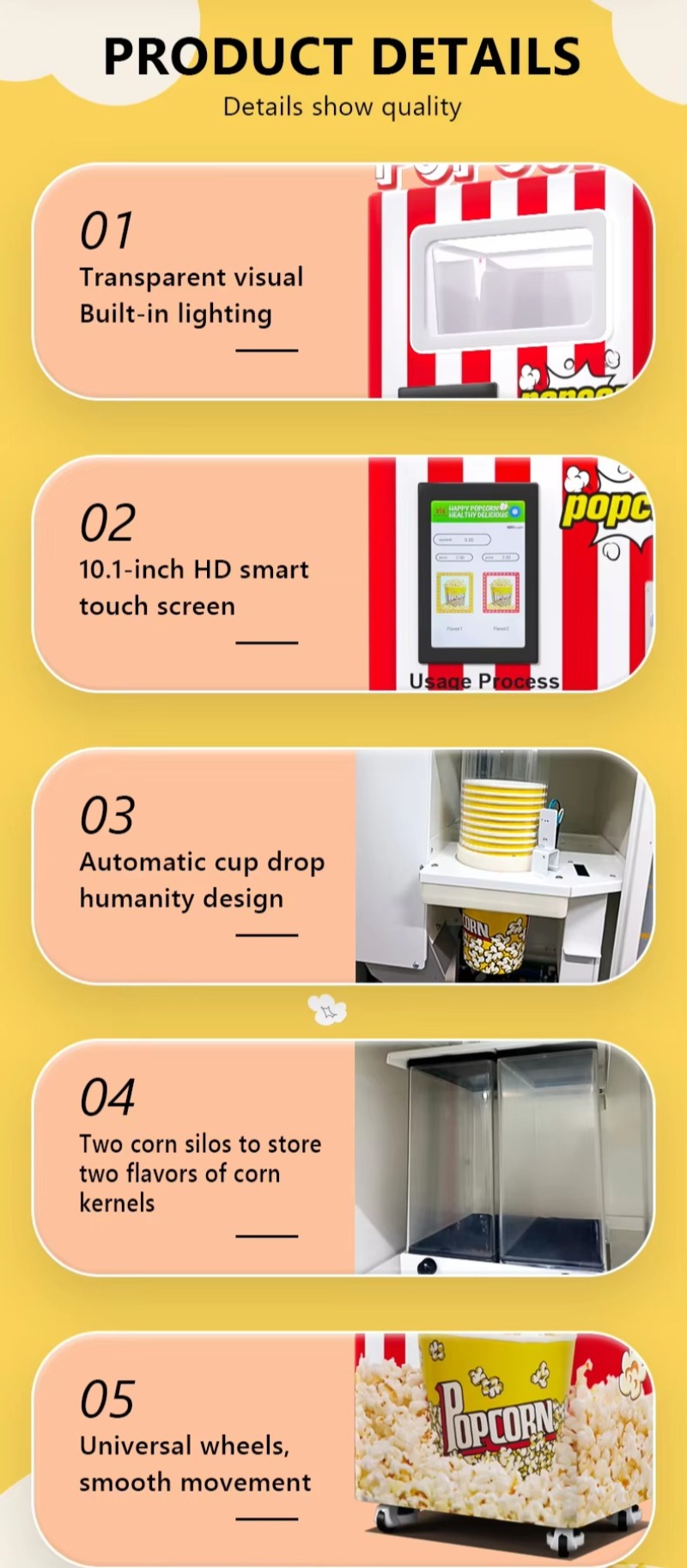 Автоматический аппарат для поп – обзор и цена Popcorn Vending Machine